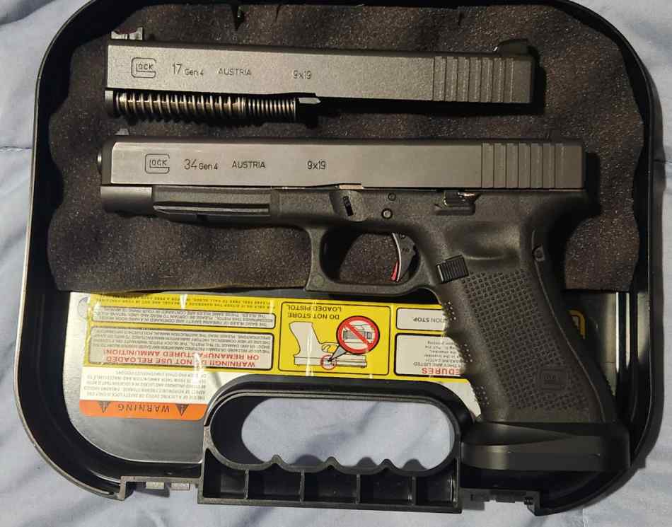 Upgraded Glock 34 Gen 4 with extra 17 slide